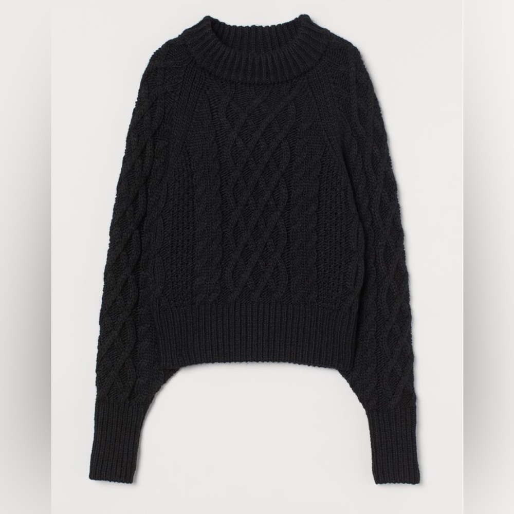 H&M Black Cable Knit Sweater